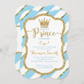 Kleine uitnodiging van prins Birthday in Blue & Go (Voorkant / Achterkant)