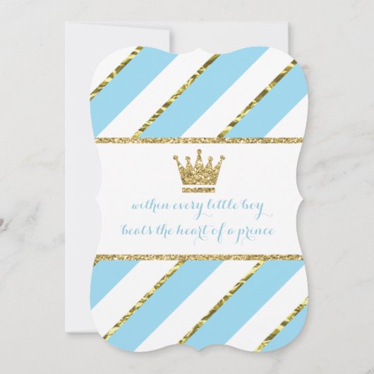 Kleine uitnodiging van prins Birthday in Blue & Go (Achterkant)