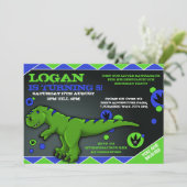 Kleine uitnodiging van Rex Birthday (Staand voorkant)