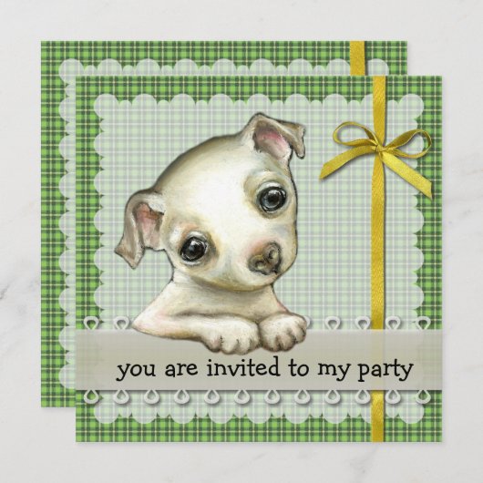Kleine uitnodiging voor chihuahua (Voorkant / Achterkant)