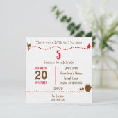 Kleine uitnodiging voor een roodringloopwedstrijd (Staand voorkant)