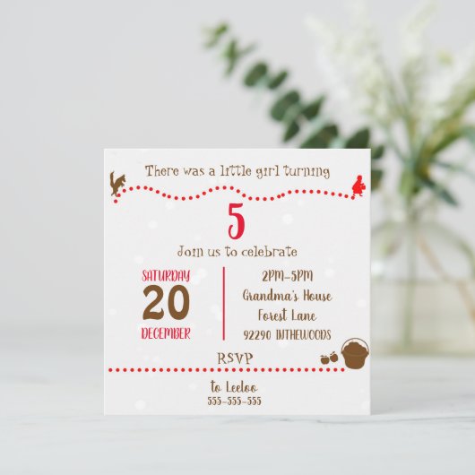 Kleine uitnodiging voor een roodringloopwedstrijd (Staand voorkant)