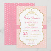 kleine uitnodiging voor prinses baby shower (Voorkant / Achterkant)