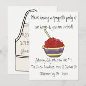 kleine uitnodigingen van de spagetti - partij (Voorkant / Achterkant)