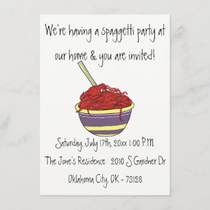 kleine uitnodigingen van de spagetti - partij