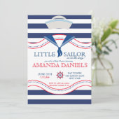 Kleine uitnodigingen voor Nautical Baby Shower (Staand voorkant)