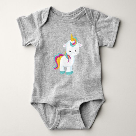 Kleine Unicorn, Cute Unicorn, Magic Unicorn Romper (Voorkant)