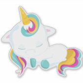 Kleine Unicorn, Slapende Unicorn, Magische Unicorn Sticker (Voorkant)