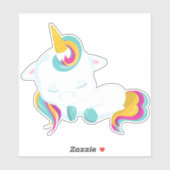 Kleine Unicorn, Slapende Unicorn, Magische Unicorn Sticker (Vel)
