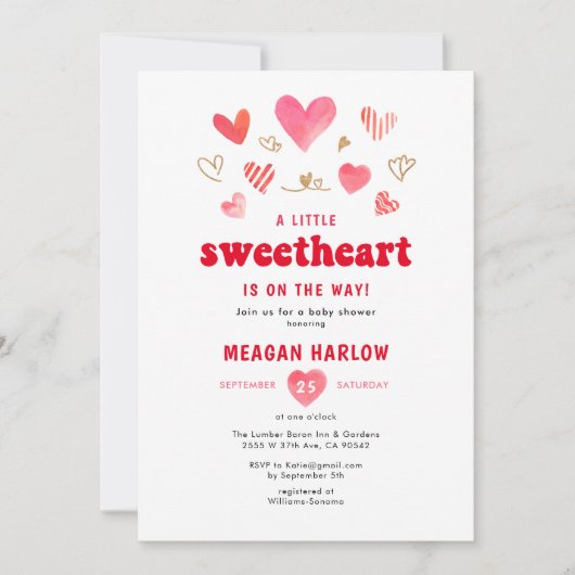 Kleine Valentijn Baby shower Kaart (Voorkant)