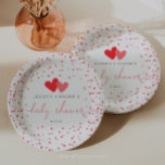 Kleine Valentijn Baby shower Papieren Bordje<br><div class="desc">Viel de nieuwe toevoeging met deze leuke baby shower papieren borden!</div>