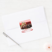Kleine Valentijn Chipmunk Vierkante Sticker (Envelop)