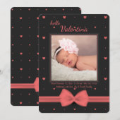 Kleine Valentijn Foto Geboorteaankondiging Feestdagenkaart (Voorkant / Achterkant)