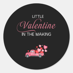Kleine Valentijn in de maak Roze Valentijn Part Ronde Sticker