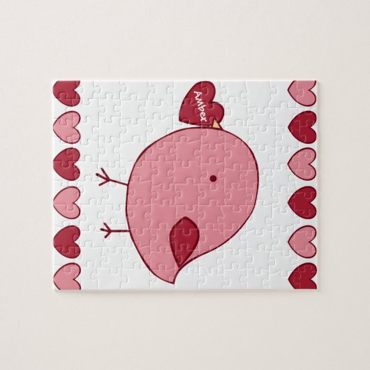 Kleine Valentijn kuiken aangepaste puzzel Legpuzzel (Horizontaal)