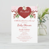 Kleine Valentijn Meisje Baby shower Kaart (Staand voorkant)