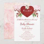 Kleine Valentijn Meisje Baby shower Kaart (Voorkant / Achterkant)