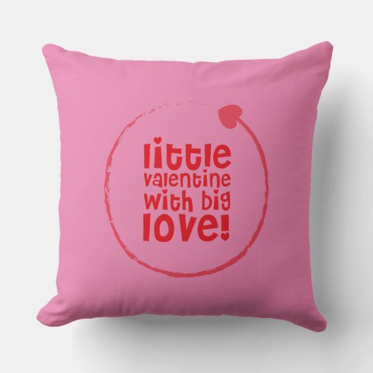 Kleine Valentijn met Big Love Baby Bib Kussen (Voorkant)