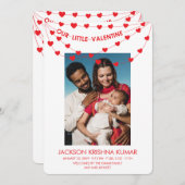 Kleine Valentijn Unieke Geboorteaankondiging Kaart (Voorkant / Achterkant)