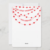 Kleine Valentijn Unieke Geboorteaankondiging Kaart (Achterkant)