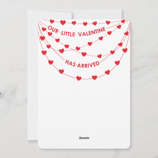 Kleine Valentijn Unieke Geboorteaankondiging Kaart (Achterkant)