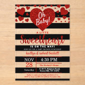 Kleine Valentijnsdag Baby shower Acryl Uitnodigingen (Voorkant)