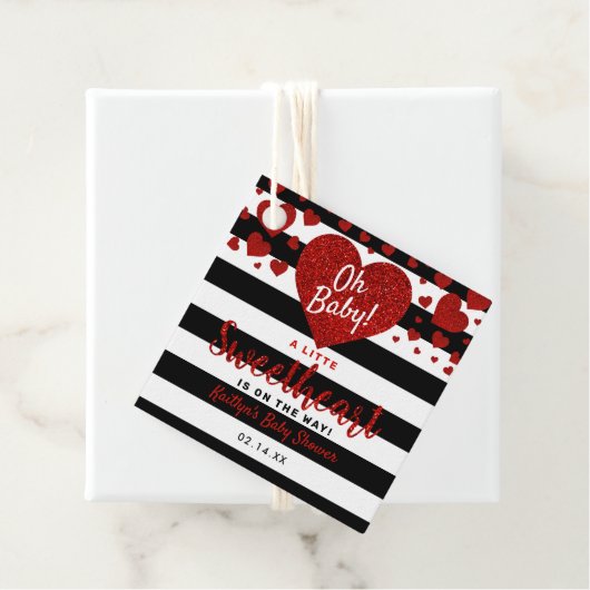 Kleine Valentijnsdag Baby shower Bedankjes Labels (In situ)