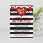 Kleine Valentijnsdag Baby shower Bedankkaart (Staand voorkant)