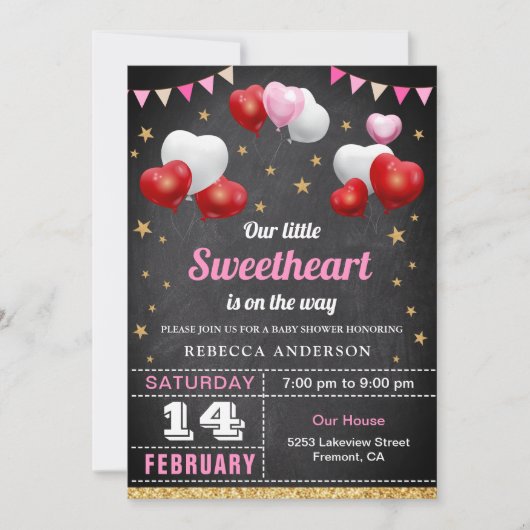 Kleine Valentijnsdag Baby shower Kaart (Voorkant)