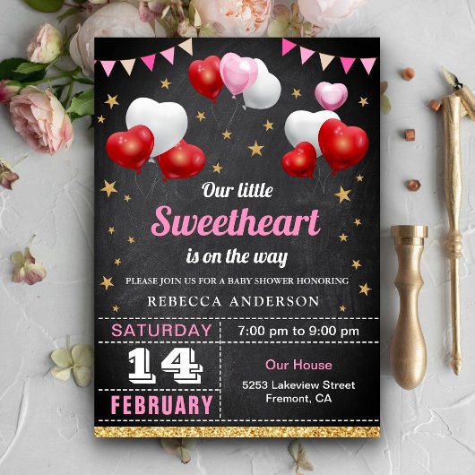 Kleine Valentijnsdag Baby shower Kaart