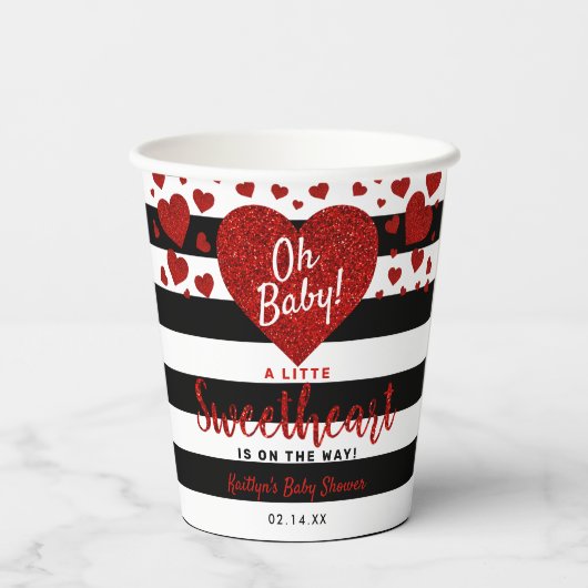 Kleine Valentijnsdag Baby shower Papieren Bekers (Achterkant)