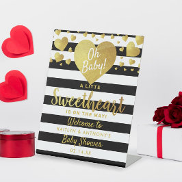 Kleine Valentijnsdag Baby shower Reclamebord Met Voetstuk