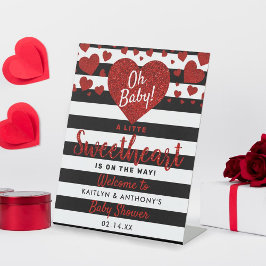 Kleine Valentijnsdag Baby shower Reclamebord Met Voetstuk