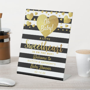 Kleine Valentijnsdag Baby shower Reclamebord Met Voetstuk