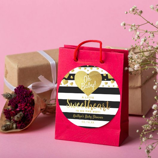 Kleine Valentijnsdag Baby shower Ronde Sticker