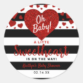 Kleine Valentijnsdag Baby shower Ronde Sticker (Voorkant)
