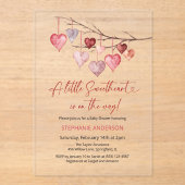 Kleine Valentijnse Baby showers Acryl Uitnodigingen (Voorkant)
