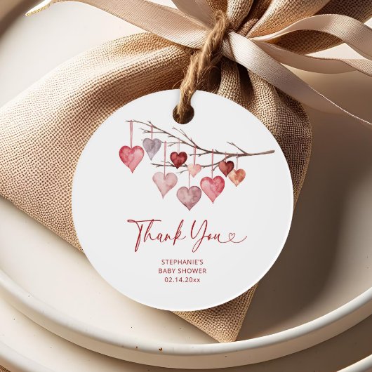 Kleine Valentijnse Baby showers Bedankjes Labels
