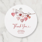 Kleine Valentijnse Baby showers Bedankjes Labels (Voorkant)