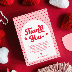 Kleine Valentijnse Baby showers Bedankkaart