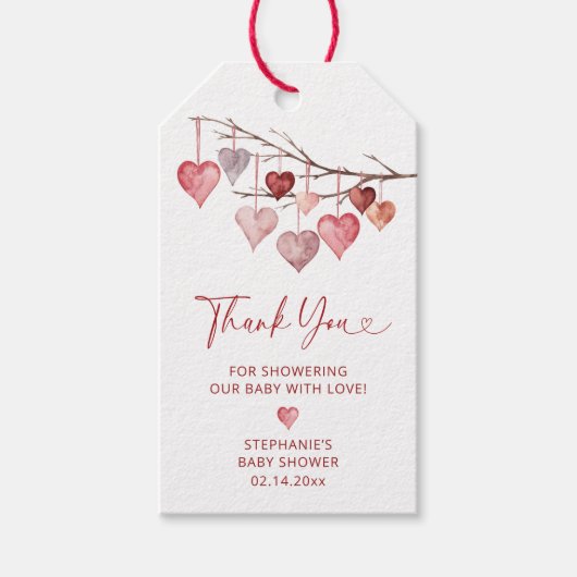 Kleine Valentijnse Baby showers Cadeaulabel (Voorkant)