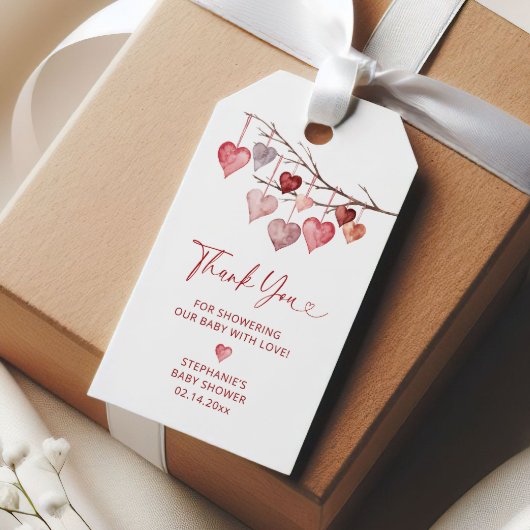Kleine Valentijnse Baby showers Cadeaulabel