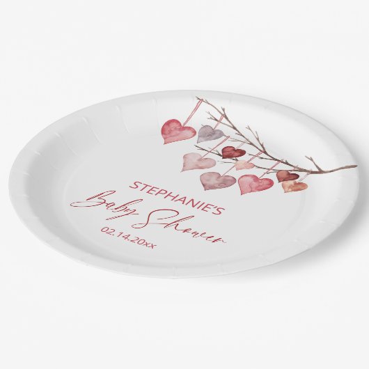 Kleine Valentijnse Baby showers Papieren Bordje (Gekanteld)