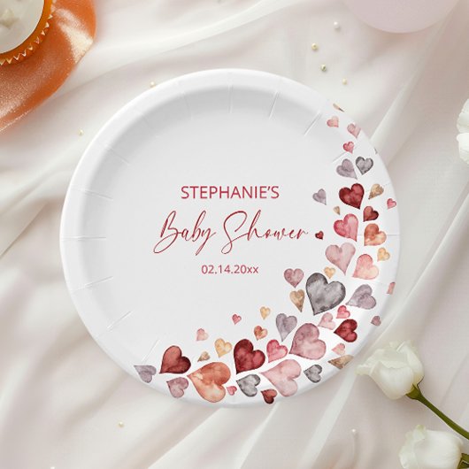 Kleine Valentijnse Baby showers Papieren Bordje