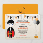 Kleine Vampier Halloween Party Kaart (Voorkant / Achterkant)