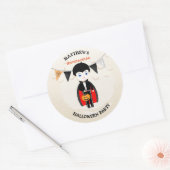 Kleine Vampier Halloween Party Ronde Sticker (Envelop)