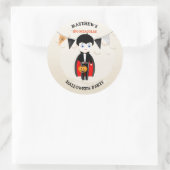 Kleine Vampier Halloween Party Ronde Sticker (Tas)
