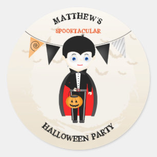 Kleine Vampier Halloween Party Ronde Sticker