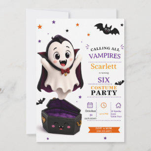 Kleine vampierkostuum - Feestje Halloween verjaard Kaart