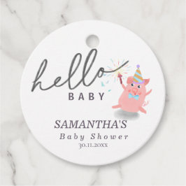 kleine varken Calligrafie Baby Borrel Hallo baby Bedankjes Labels